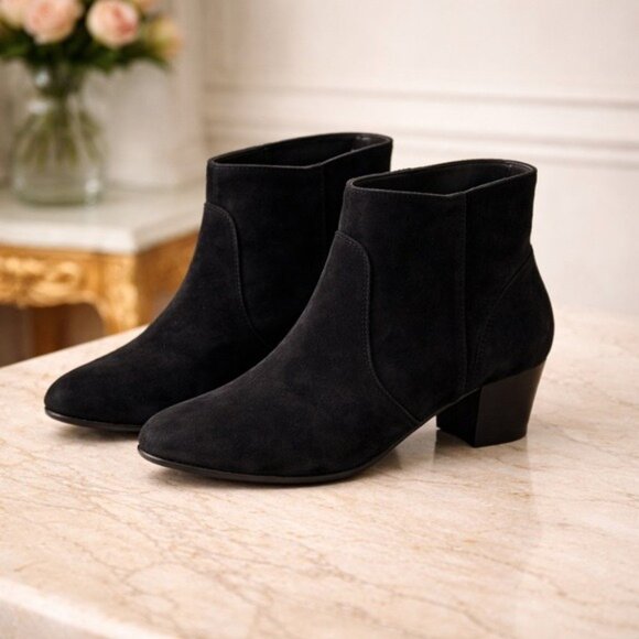 H By Hudson Shoes - H By Hudson Black Suede Ankle Boots EU 37 US 7 Boho Indie Sleaze Bootie